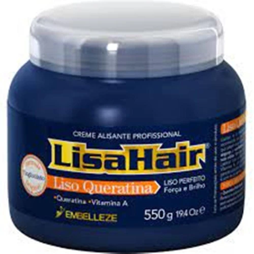 CREME ALISAMENTO LISAHAIR PROFISSIONAL LISO QUERATINA 550GR