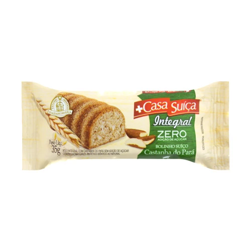 BOLINHO SUÍÇO INTEGRAL CASTANHA DO PARÁ CASA SUÍÇA PACOTE 35G
