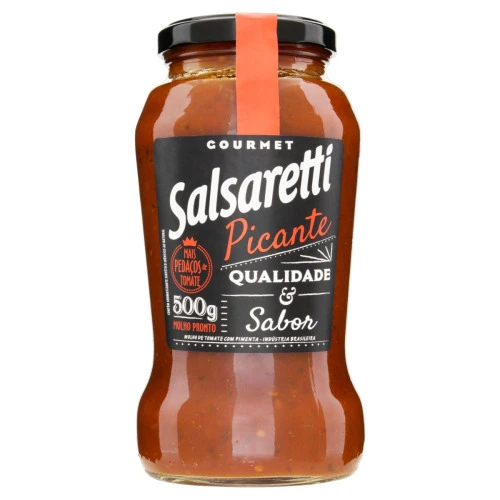 MOLHO DE TOMATE PICANTE SALSARETTI GOURMET VIDRO 500G