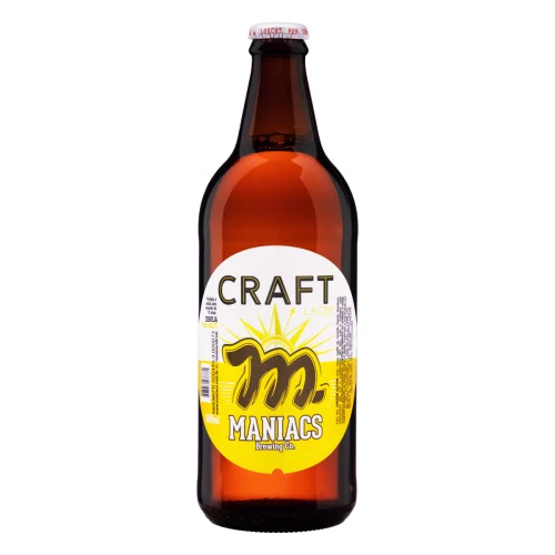 CERVEJA CRAFT LAGER PURO MALTE MANIACS GARRAFA 600ML