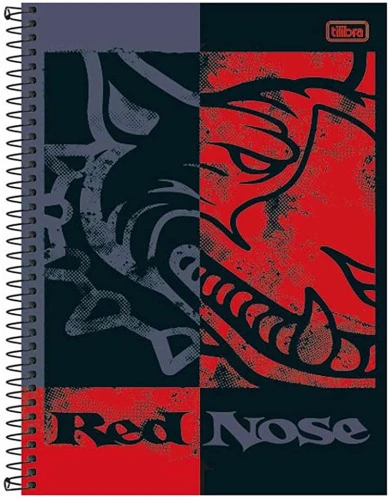 CADERNO CAPA DURA 200 FOLHAS RED NOSE 10 MATERIAS 118885 TILIBRA