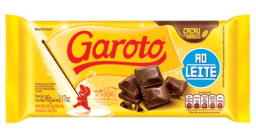 CHOCOLATE AO LEITE GAROTO PACOTE 90G