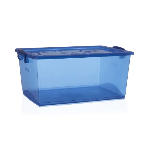 CAIXA ORGANIZADORA TAMPA TRAVA AZUL 30 L