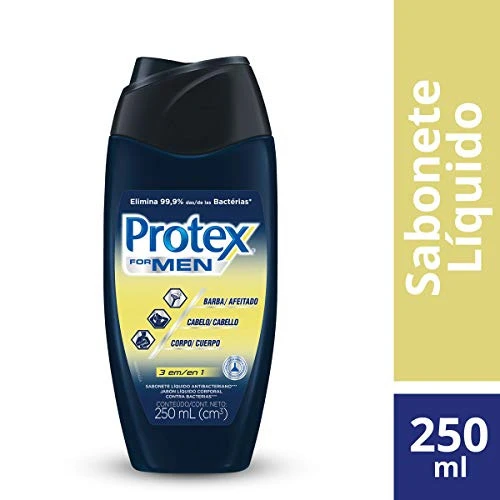SABONETE LÍQUIDO ANTIBACTERIANO 3 EM 1 PROTEX FOR MEN FRASCO 250ML