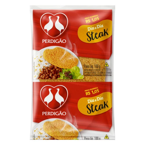 EMPANADO DE FRANGO STEAK PERDIGÃO DIA A DIA PACOTE 100G