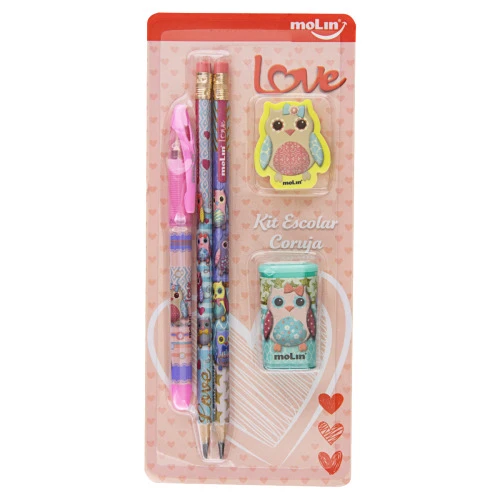 KIT ESCOLAR CORUJA LOVE MOLIN
