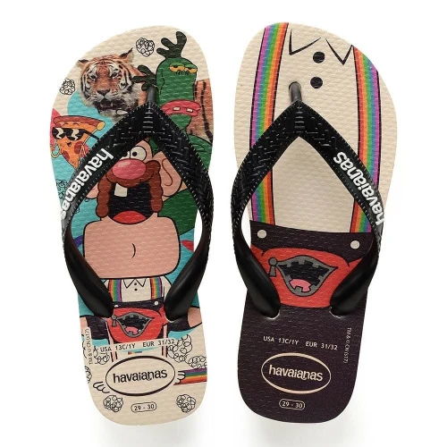 SAND HAVAIANAS KIDS CARTOON CF 33 34 BEGE PALHA