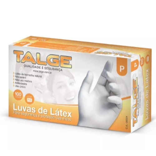 LUVA DE LATEX PEQ COM 100UNIDADE TALGE