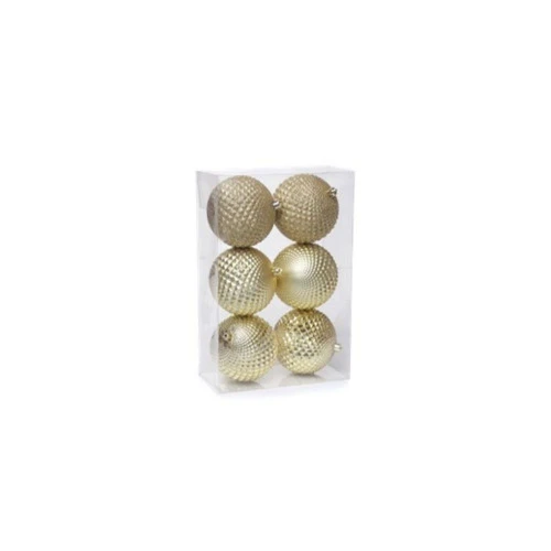 JG COM 6 BOLAS NATAL CROMUS 8CM OURO 2018