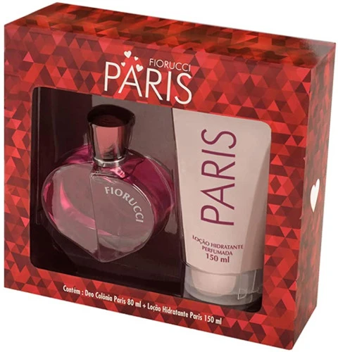 COFFRET FEMININO FIORUCCI PARIS KIT DEO COLÔNIA 80ML  LOÇÃO HIDRATANTE 150ML