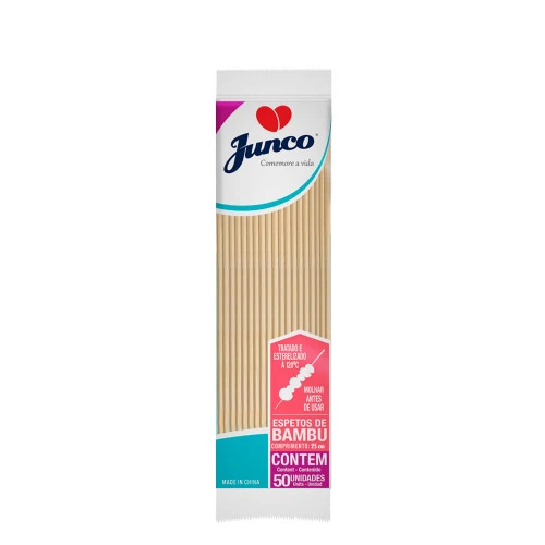 ESPETO CHURRASCO JUNCO BAMBU 25CM COM 50