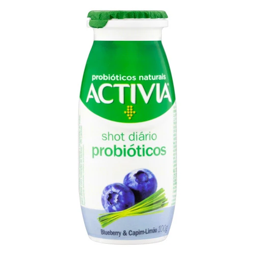 LEITE FERMENTADO PARCIALMENTE DESNATADO BLUEBERRY CAPIM LIMÃO ZERO LACTOSE ACTIVIA SHOT DIÁRIO FRASC