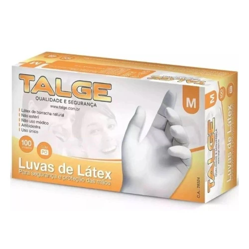 LUVA TALGE LATEX NITRILICA M COM 100UNIDADE
