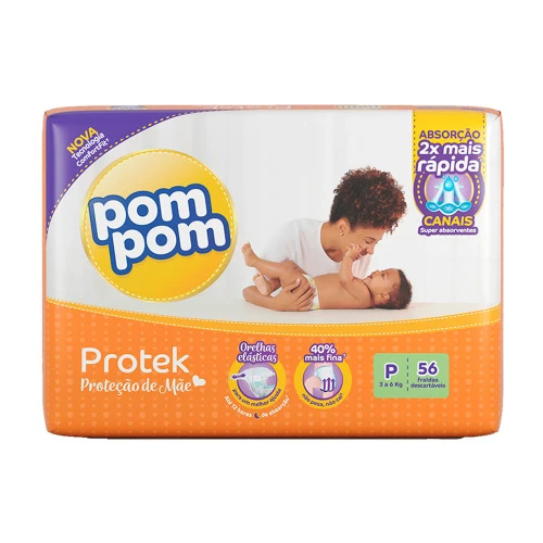 FRALDA POM POM PROTEÇÃO MÃE MEGA COM 56 P