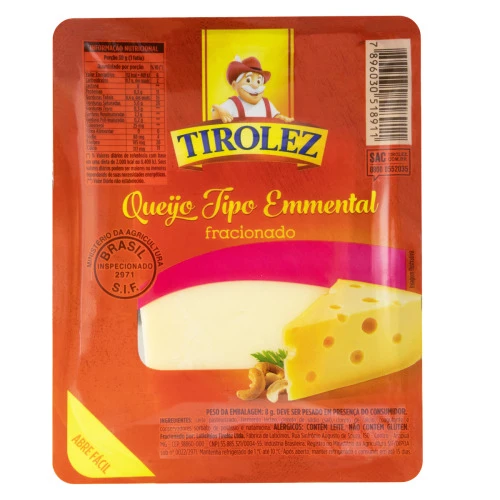 QUEIJO EMMENTAL FRACIONADO TIROLEZ