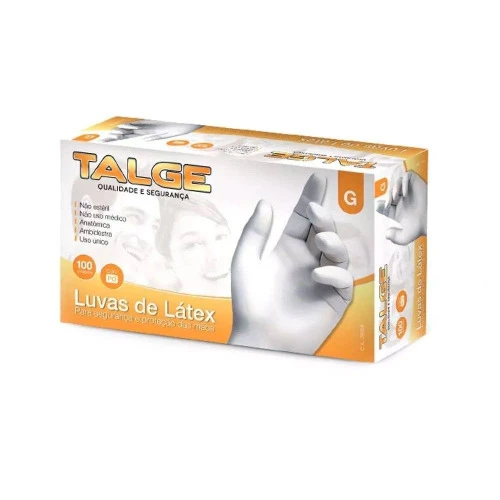 LUVA TALGE LATEX GRANDE COM 100UNIDADE