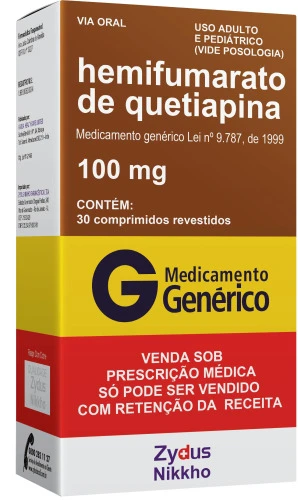 HEMIFUMARATO DE QUETIAPINA 100MG CAIXA 30 COMP REV