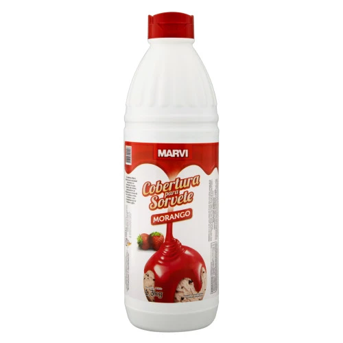 COBERTURA PARA SORVETE MORANGO MARVI SQUEEZE 1 3KG
