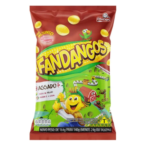 SALGADINHO DE MILHO PRESUNTO ELMA CHIPS FANDANGOS PACOTE 164G