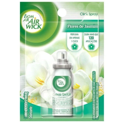 ODORIZADOR AEROSOL BOM AR REFIL FLORES JASMIM 12ML