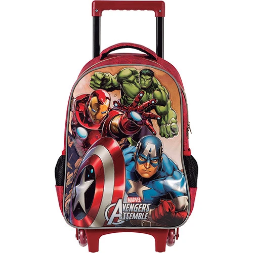 MOCHILA INFANTIL COM RODINHAS MÉDIA AVENGERS DREAM TEAM XERYUS
