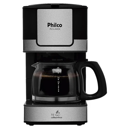 CAFETEIRA ELÉTRICA PH16 INOX PRETA PHILCO 127V