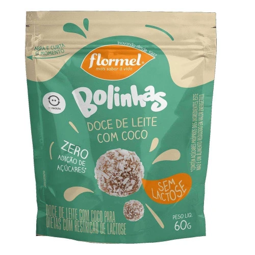 BOLINHA DE DOCE DE LEITE ZERO LACTOSE 60GR - FLORMEL
