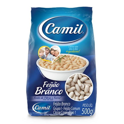 FEIJÃO BRANCO TIPO 1 CAMIL PACOTE 500G