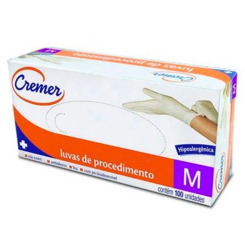 LUVA DE PROCEDIMENTO M CREMER 100 UNIDADES