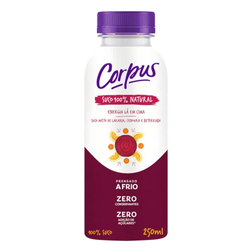 SUCO PRONTO CORPUS 250ML LARANJA CENOURA BETERRABA