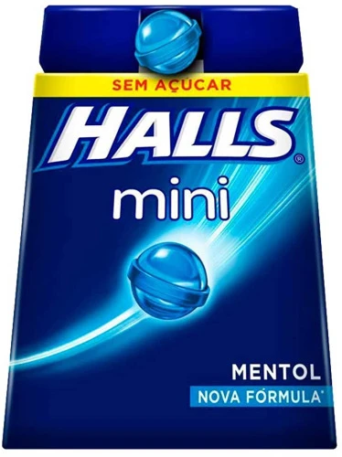HALLS MINI SEM AÇÚCAR MENTOL 18UNX15G