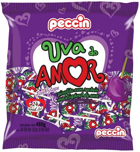PIRULITO UVA DO AMOR COM 24 480GR PECCIN