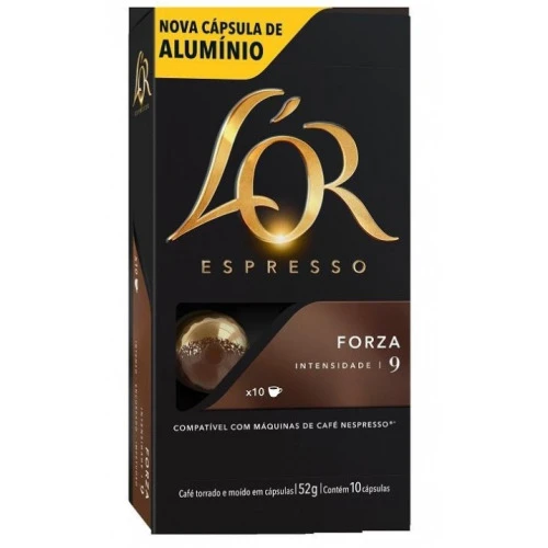 CAFÉ EM CÁPSULA TORRADO E MOÍDO ESPRESSO FORZA L OR CAIXA 52G 10 UNIDADES