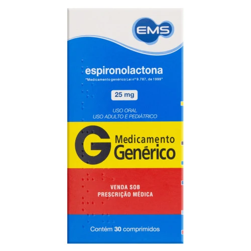 ESPIRONOLACTONA 25MG EMS CAIXA 30 COMPRIMIDOS
