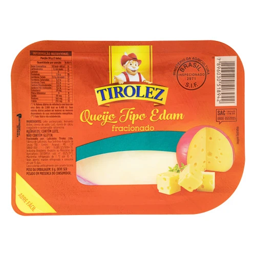 QUEIJO EDAM FRACIONADO TIROLEZ