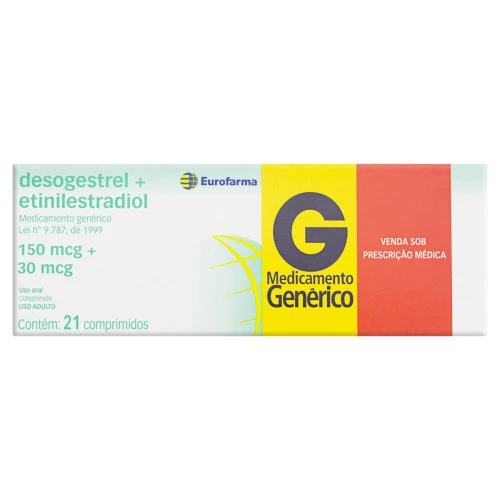 DESOGESTREL 150MCG ETINILESTRADIOL 30MCG EUROFARMA CAIXA 21 COMPRIMIDOS