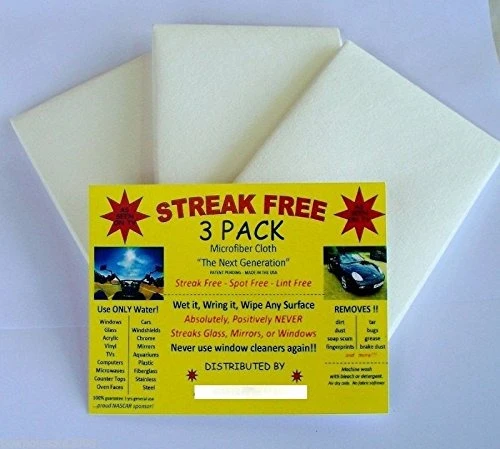 ORIGINAL AUTHENTIC STREAK FREE MICROFIBER CLOTH 3 PACK