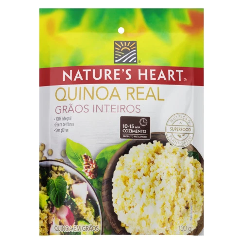QUINOA REAL EM GRÃOS INTEIROS INTEGRAL NATURES HEART POUCH 100G