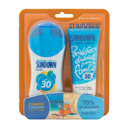 KIT PROTETOR SOLAR SUNDOWN FPS 30 200ML  SUNDOWN TODO DIA FPS 30 130ML