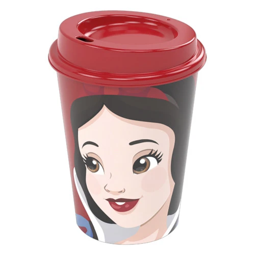 COPO COM TAMPA VERMELHO BELLA BRANCA DE NEVE 320ML PLASÁTIL