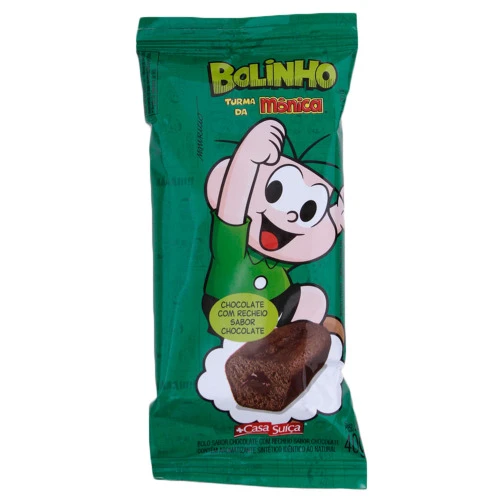 BOLINHO RECHEADO DE CHOCOLATE TURMA DA MÔNICA 40G