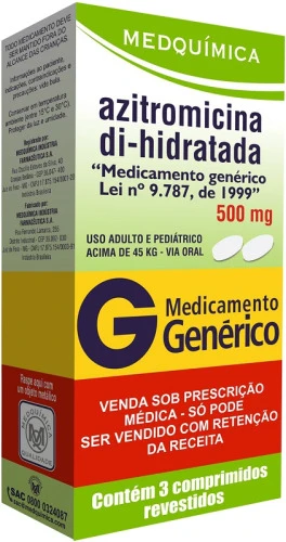 AZITROMICINA DI HIDRATADA 500MG BL CAIXA 3 COMP