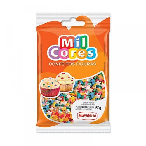 CONFEITO ESTRELINHA MIL CORES PACOTE 150G
