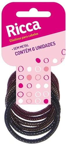 ELASTICO RICCA SEM METAL BRILHO 4MM RICCA MULTICOR