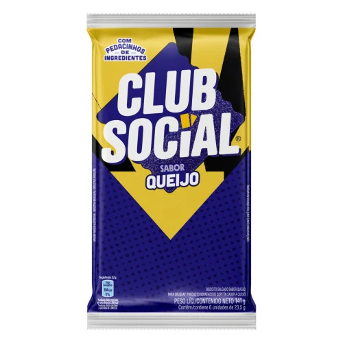PACK BISCOITO QUEIJO CLUB SOCIAL PACOTE 141G 6 UNIDADES