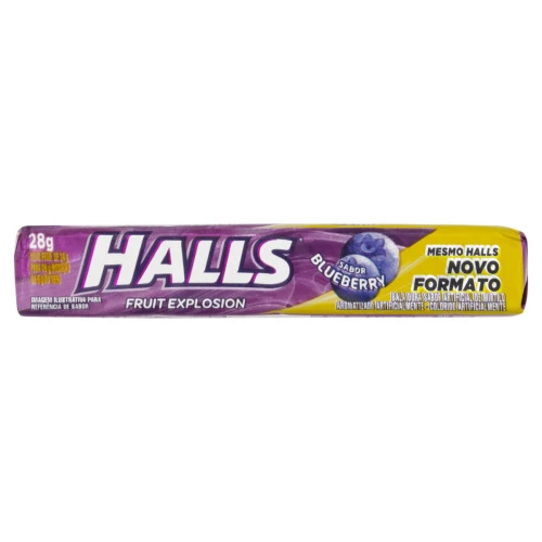 BALA BLUEBERRY HALLS FRUIT EXPLOSION PACOTE 28G