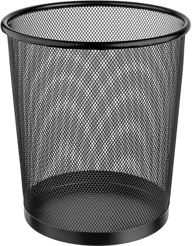 LIXEIRA METAL REDONDA 8 5L PRETO ORDENE