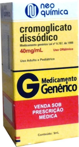 CROMOGLICATO DISSÍDICO 40 MG ML COLÍRIO 5 ML NEO QUÍMICA GENÉRICO