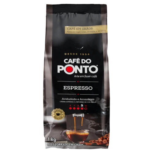 CAFÉ TORRADO EM GRÃOS ESPRESSO CAFÉ DO PONTO PACOTE 1KG
