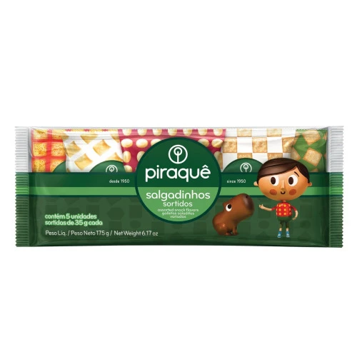 BISCOITO SALGADO PIRAQUÊ SORTIDOS 175G